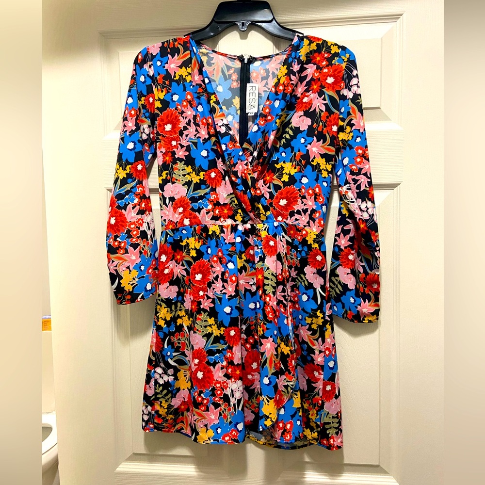 Revolve mini floral dress with matching belt